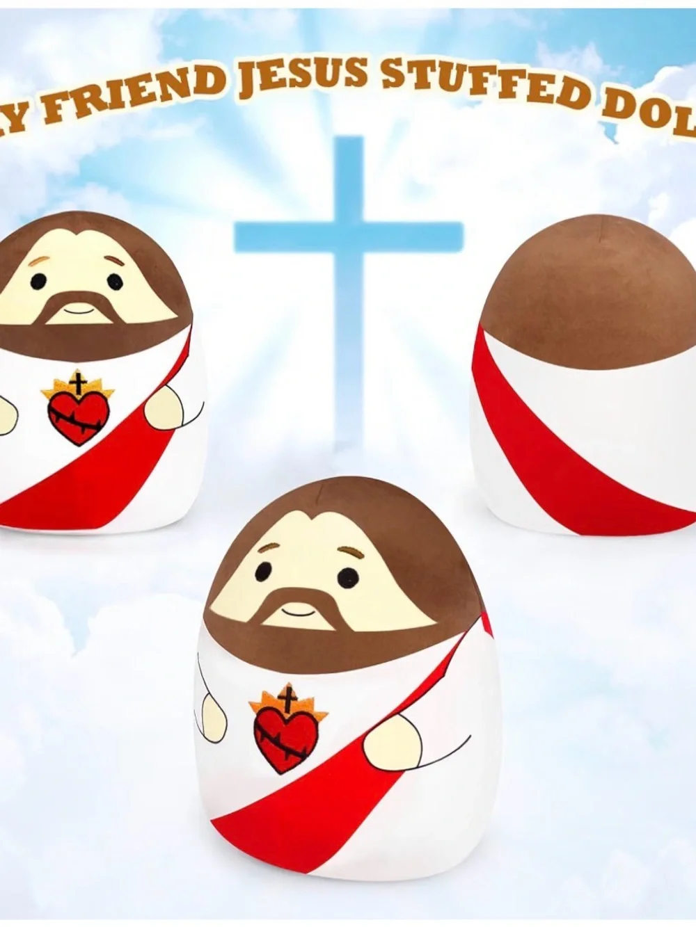 Get Your Jesus On Stuffie - Blue or Red - 9”